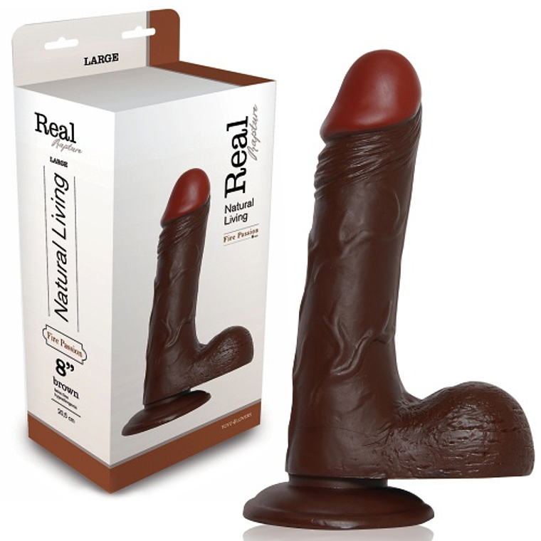 DILDO REALÍSTICO REAL RAPTURE FIRE PASSION 8'' NEGRO 2