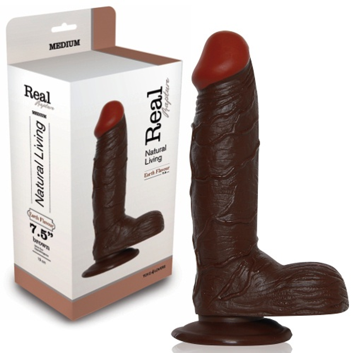DILDO REALÍSTICO REAL RAPTURE EARTH FLAVOUR 7.5'' NEGRO 2