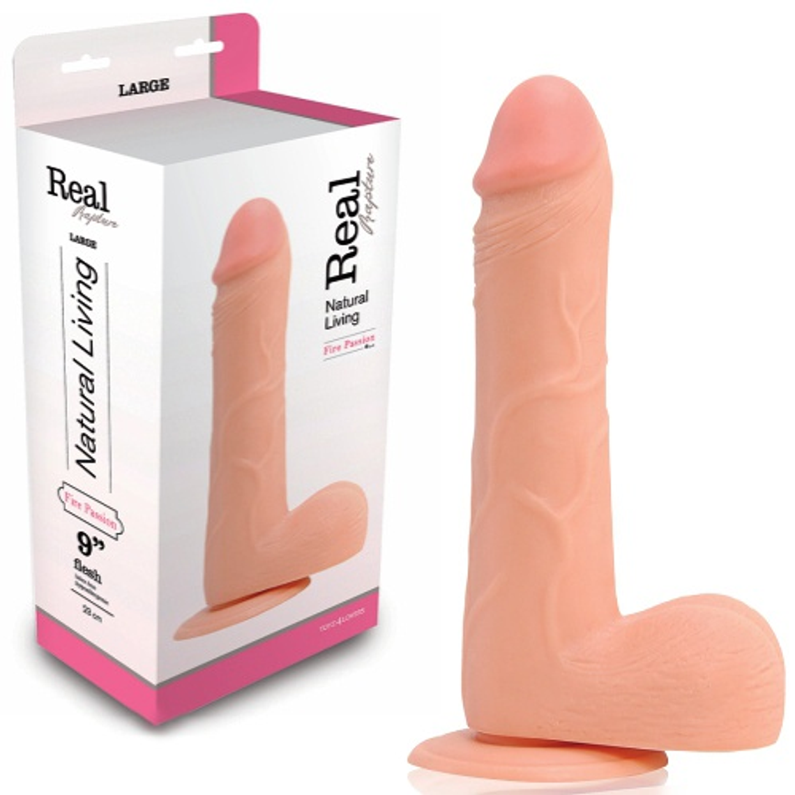 DILDO REALÍSTICO REAL RAPTURE FIRE PASSION 9'' BRANCO 2