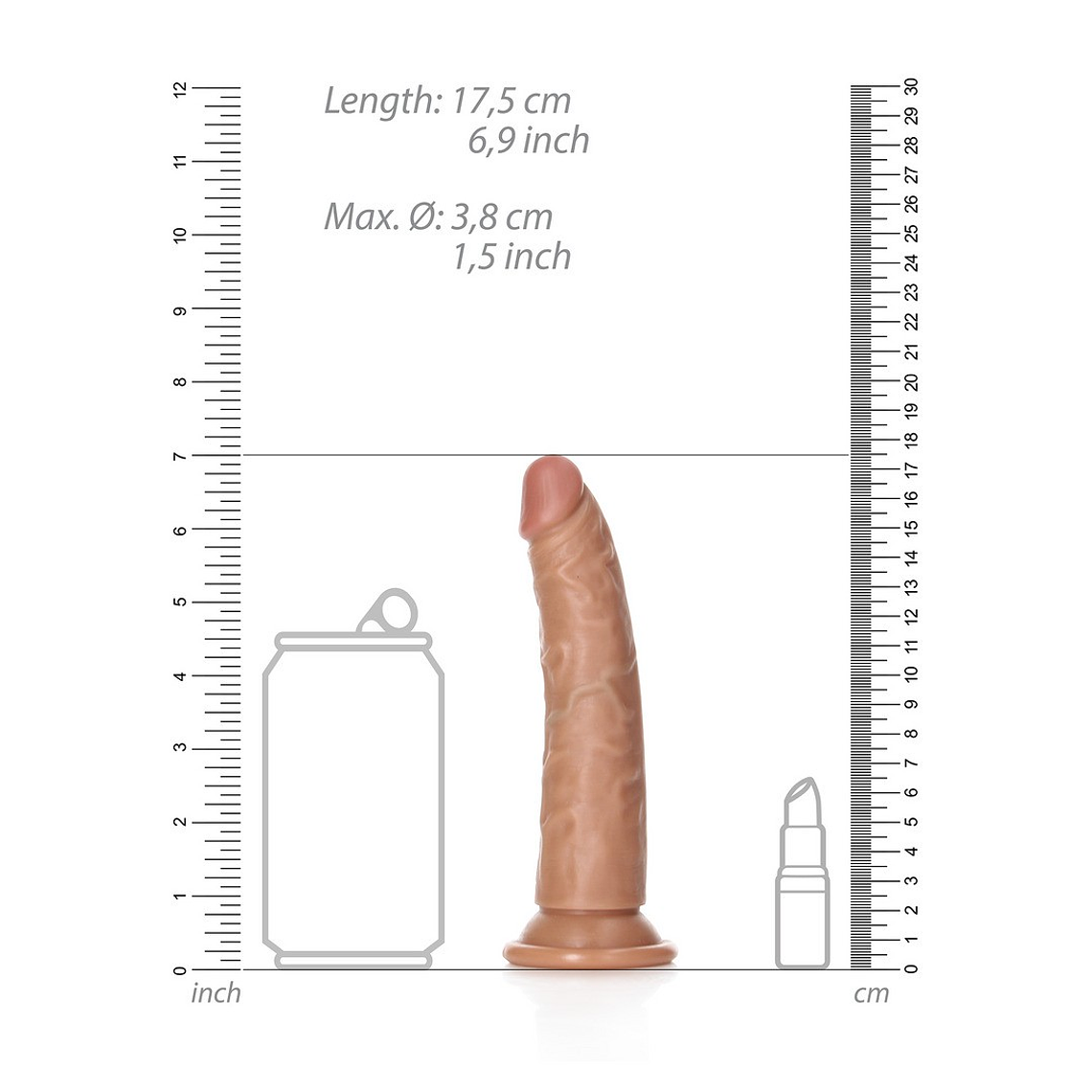 DILDO SLIM REALISTIC 6 /15,5 CM REALROCK 6