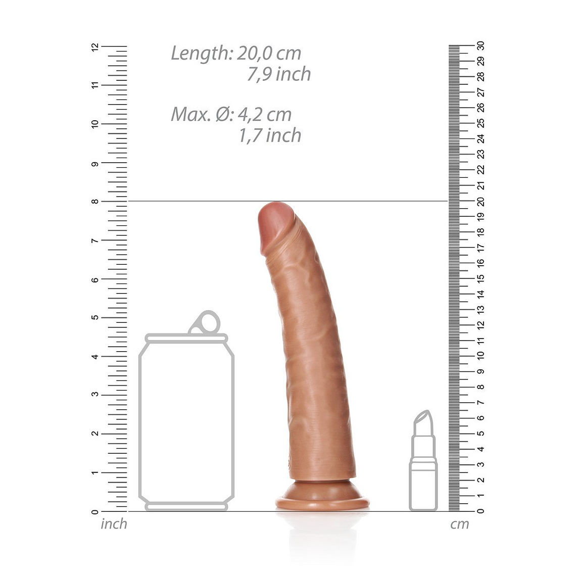 DILDO SLIM REALISTIC 7 /18 CM REALROCK 6