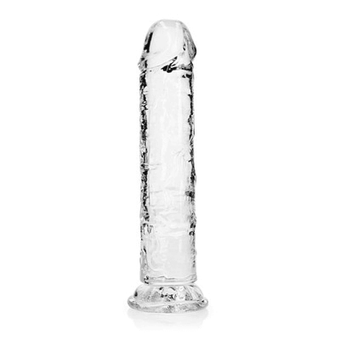 DILDO STRAIGHT REALISTIC CRYSTAL CLEAR 8 /20 CM TRANSPARENTE REALROCK