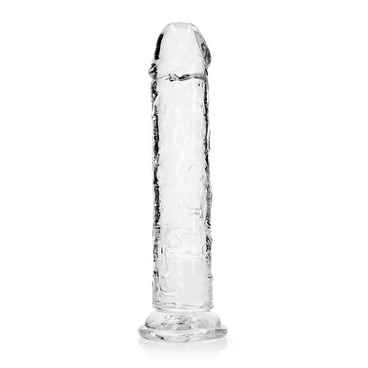 DILDO STRAIGHT REALISTIC CRYSTAL CLEAR 9 /23 CM TRANSPARENTE REALROCK 1