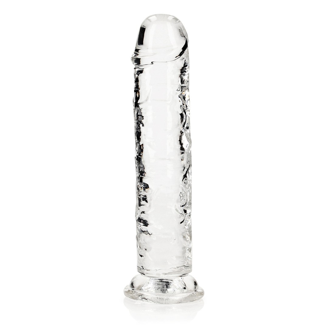 DILDO STRAIGHT REALISTIC CRYSTAL CLEAR 8 /20 CM TRANSPARENTE REALROCK 4