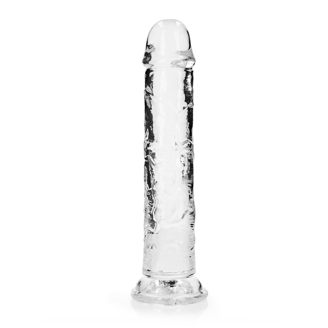 DILDO STRAIGHT REALISTIC CRYSTAL CLEAR 9 /23 CM TRANSPARENTE REALROCK 3