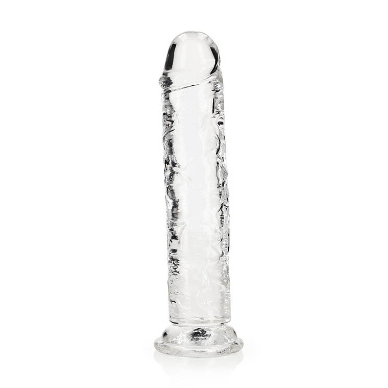 DILDO STRAIGHT REALISTIC CRYSTAL CLEAR 9 /23 CM TRANSPARENTE REALROCK 4