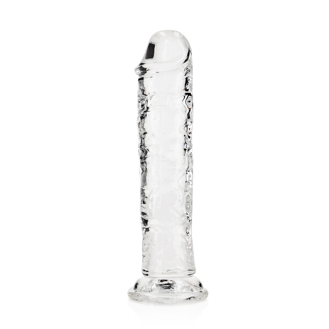 DILDO STRAIGHT REALISTIC CRYSTAL CLEAR 7 /18 CM TRANSPARENTE REALROCK 4