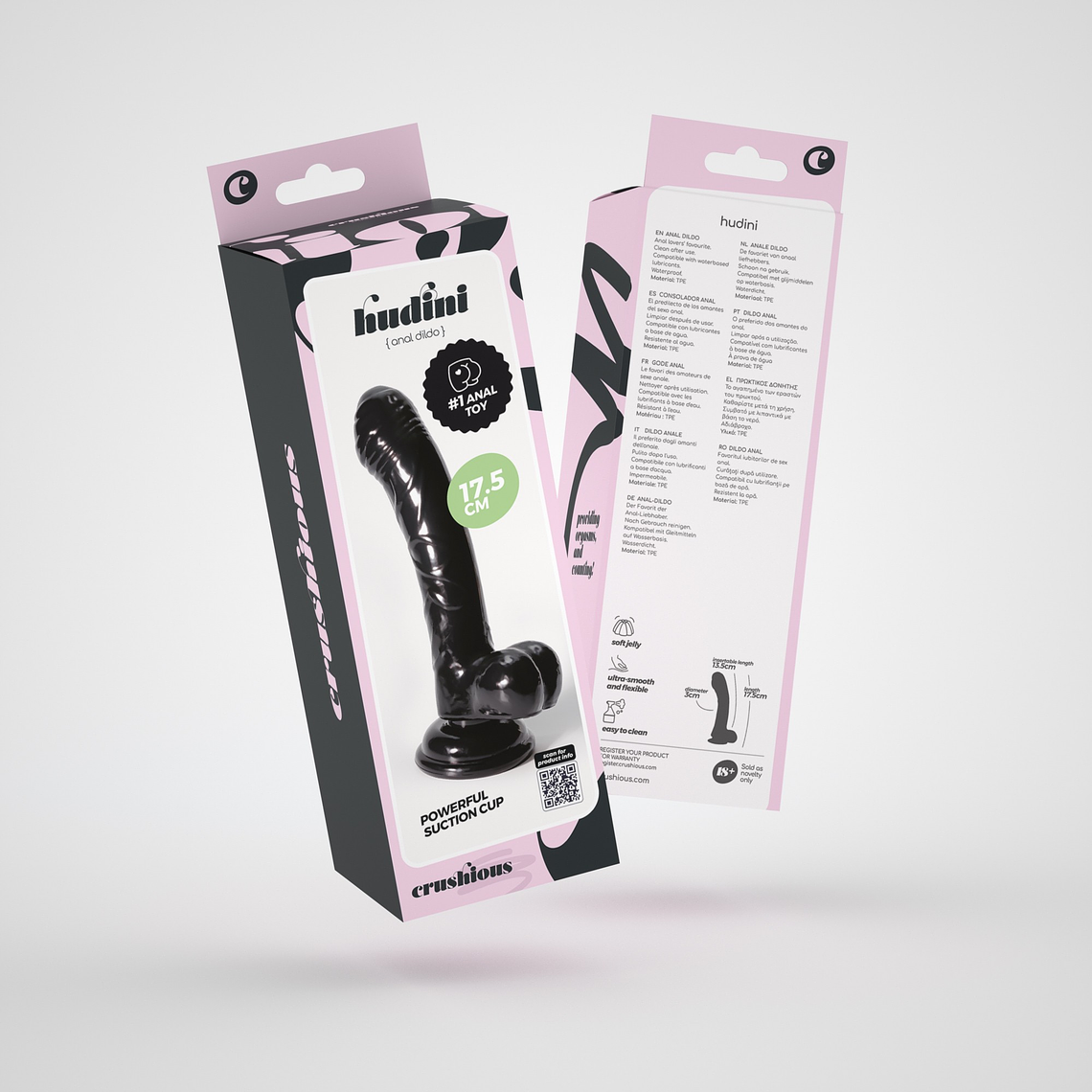 HUDINI DILDO ANAL JELLY PRETO CRUSHIOUS 7
