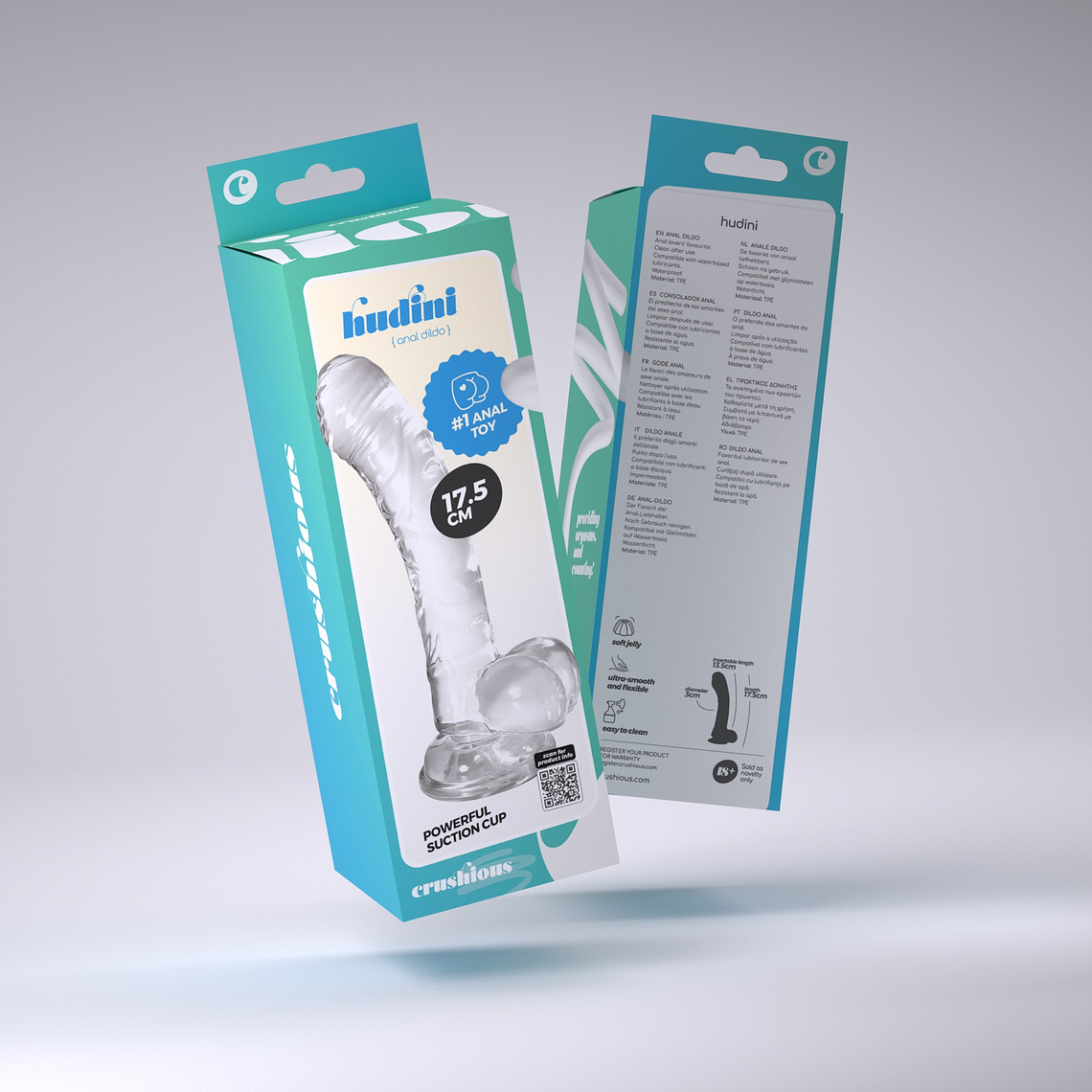HUDINI DILDO ANAL JELLY TRANSPARENTE CRUSHIOUS 11