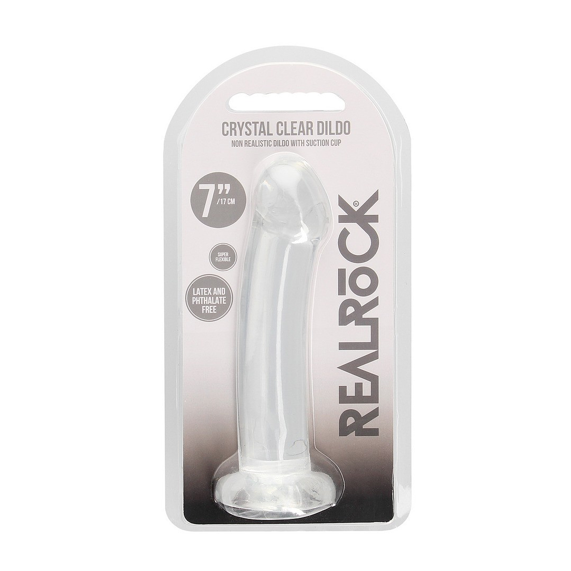 DILDO NON-REALISTIC CRYSTAL CLEAR 7 /17 CM TRANSPARENTE REALROCK 2