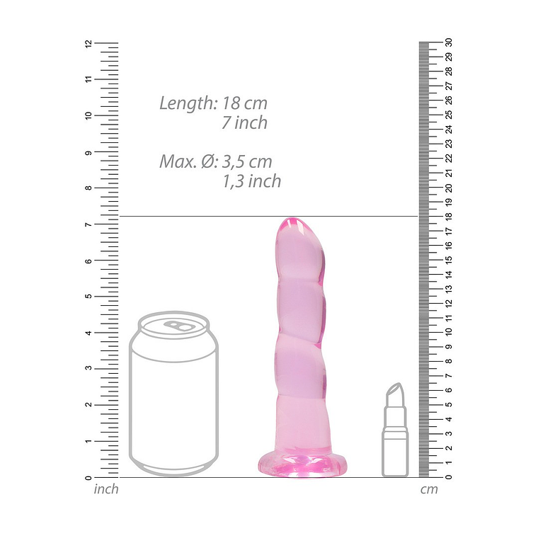 DILDO NON-REALISTIC CRYSTAL CLEAR 7 /17 CM ROSA REALROCK 4