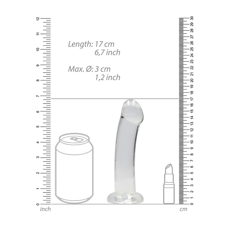DILDO NON-REALISTIC CRYSTAL CLEAR 7 /17 CM TRANSPARENTE REALROCK 5