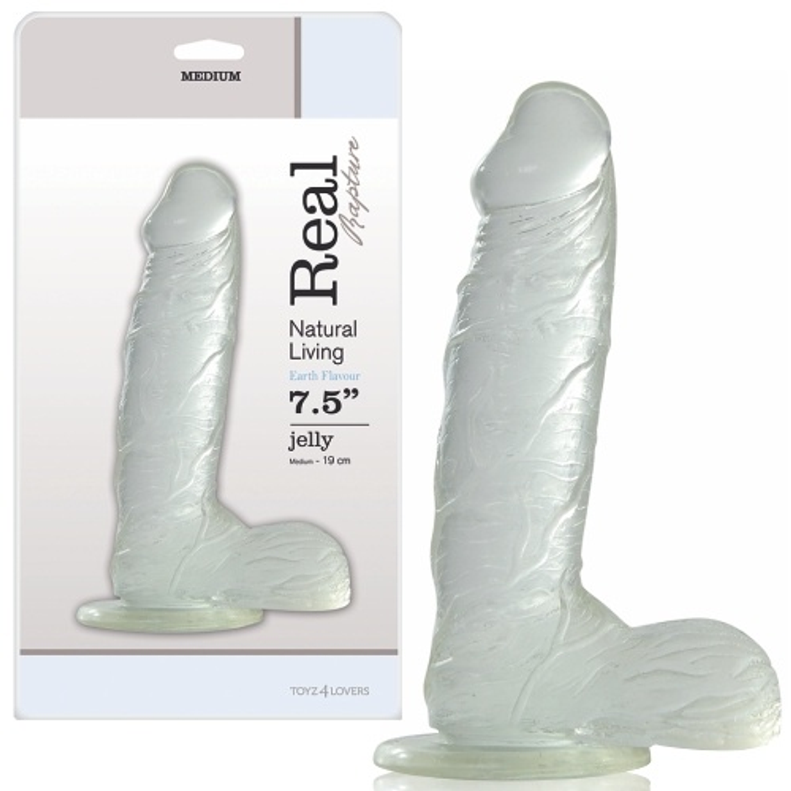 DILDO REAL RAPTURE EARTH FLAVOUR 7.5'' TRANSPARENTE 2