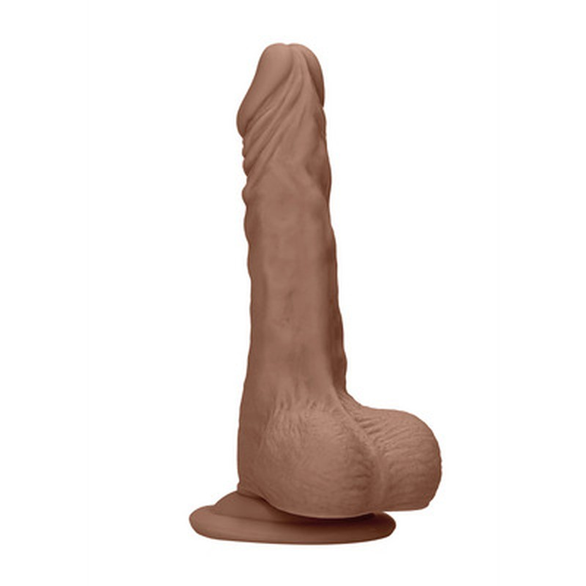 DILDO COM TESTÍCULOS TAN 7 / 17 CM REALROCK 1