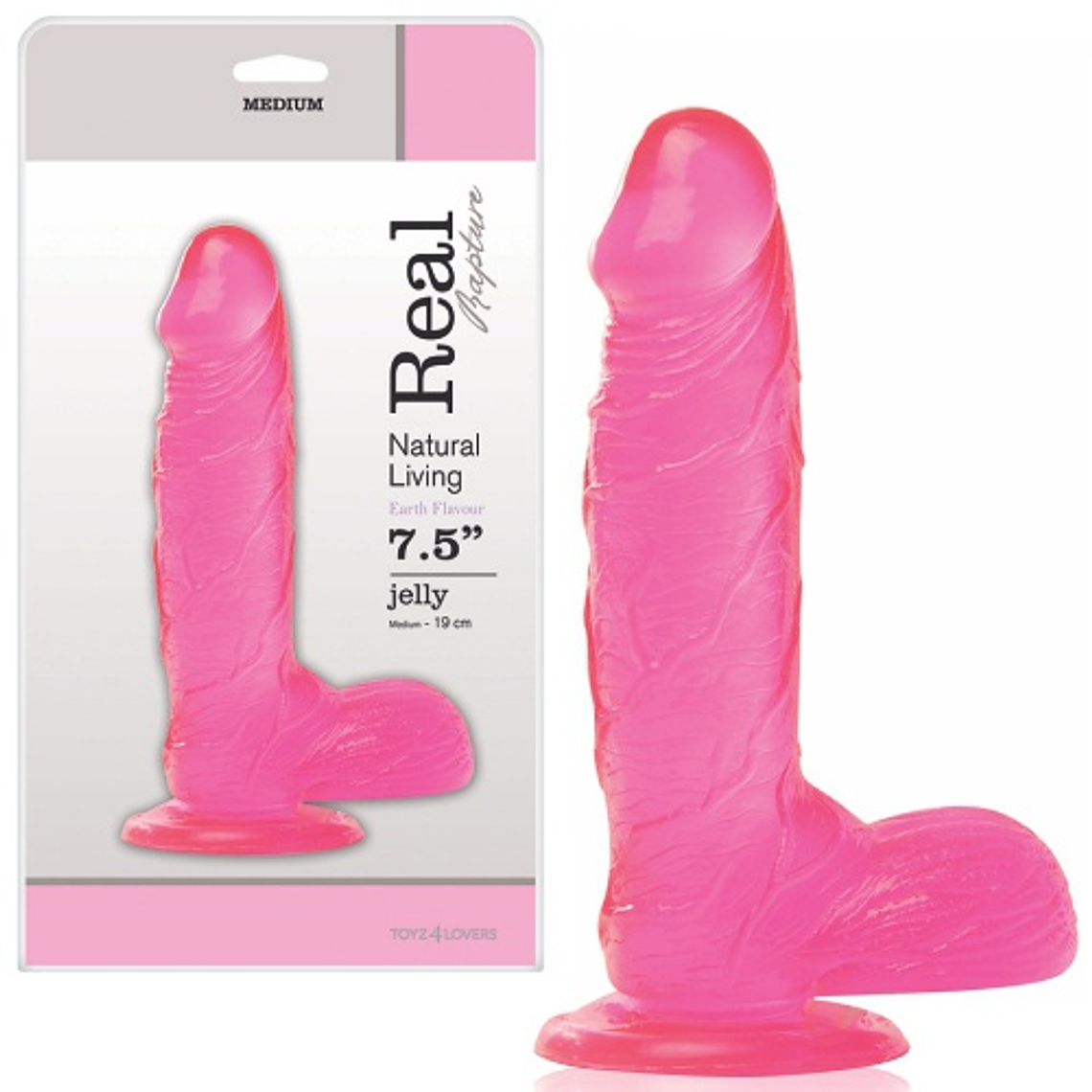 DILDO REAL RAPTURE EARTH FLAVOUR 7.5'' ROSA 2