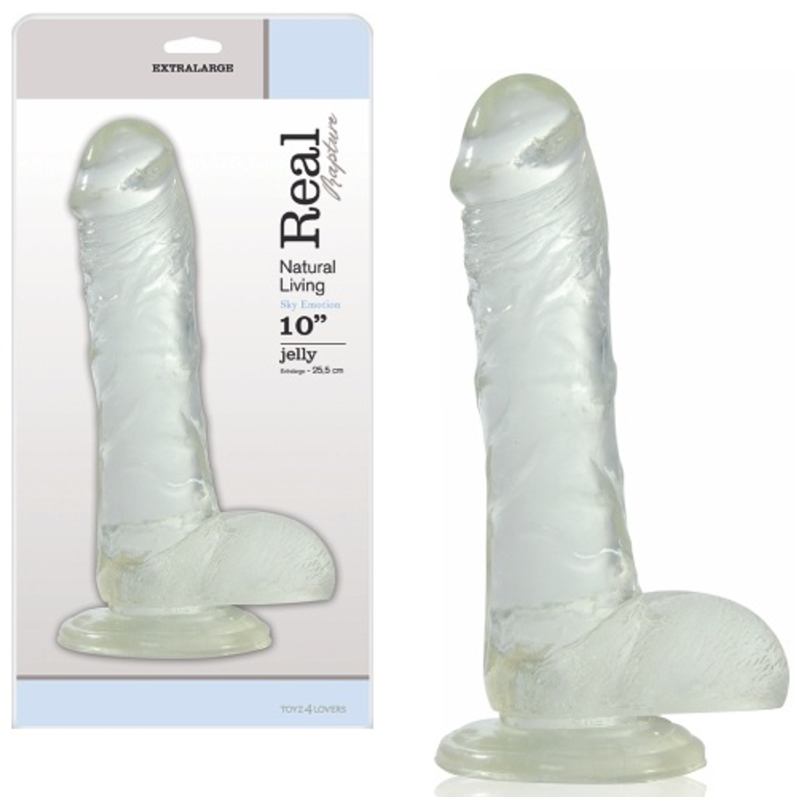 DILDO REAL RAPTURE SKY EMOTION 10'' TRANSPARENTE 2