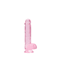 DILDO REALISTA COM TESTÍCULOS CRYSTAL CLEAR 6 /15 CM ROSA REALROCK - Miniatura 1