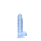 DILDO REALISTA COM TESTÍCULOS CRYSTAL CLEAR 6 /15 CM AZUL REALROCK - vignette 3