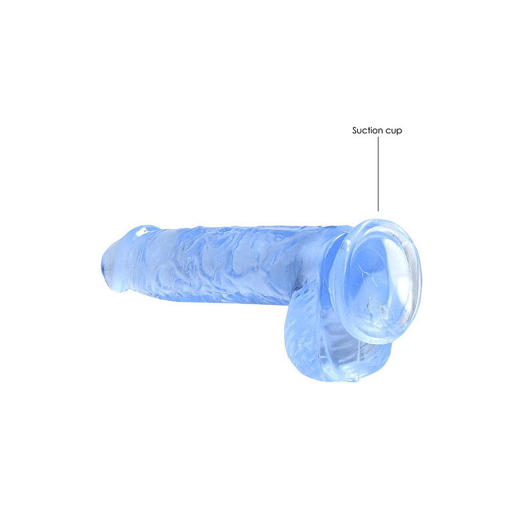 DILDO REALISTA COM TESTÍCULOS CRYSTAL CLEAR 6 /15 CM AZUL REALROCK 5