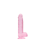 DILDO REALISTA COM TESTÍCULOS CRYSTAL CLEAR 6 /15 CM ROSA REALROCK - Miniatura 3