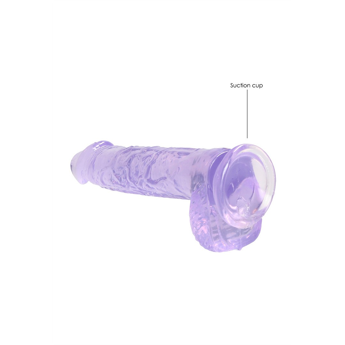 DILDO REALISTA COM TESTÍCULOS CRYSTAL CLEAR 6 /15 CM ROXO REALROCK 5