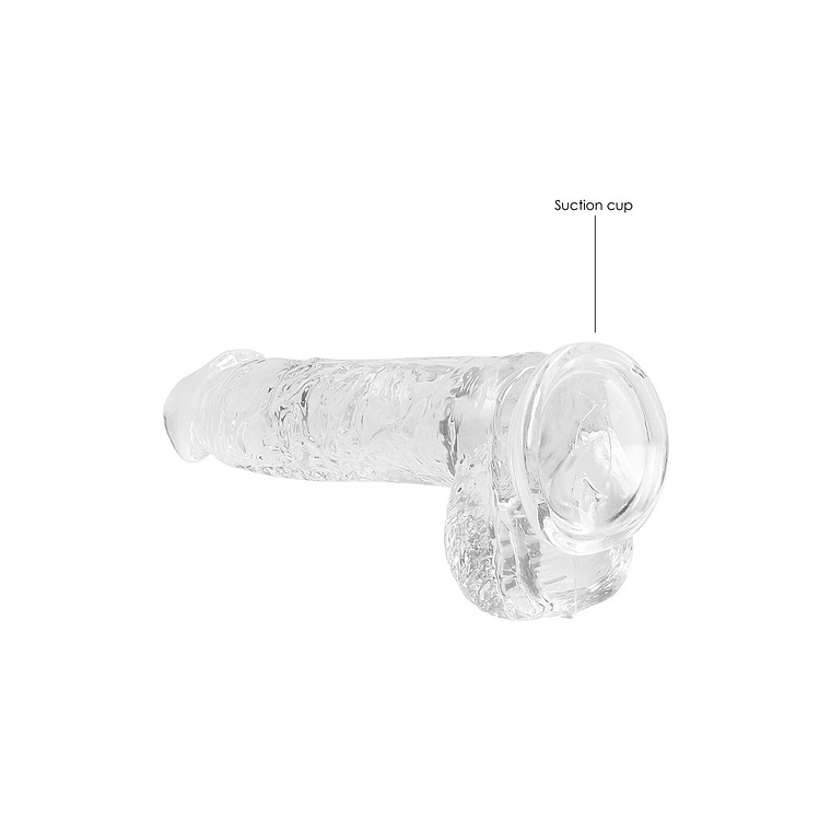 DILDO REALISTA COM TESTÍCULOS CRYSTAL CLEAR 6 /15 CM TRANSPARENTE REALROCK 5