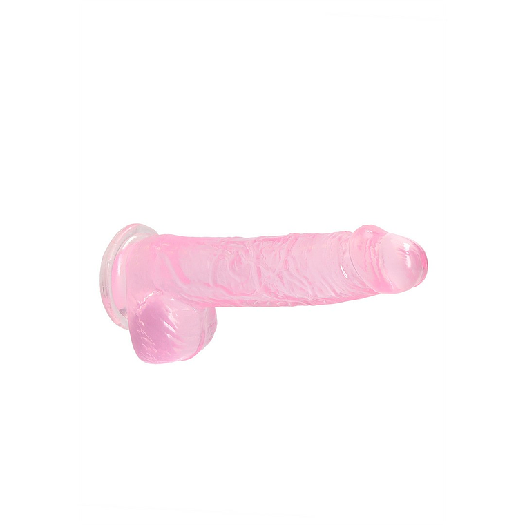 DILDO REALISTA COM TESTÍCULOS CRYSTAL CLEAR 6 /15 CM ROSA REALROCK 4