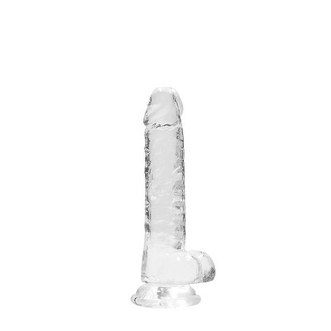 DILDO REALISTA COM TESTÍCULOS CRYSTAL CLEAR 7 /18 CM TRANSPARENTE REALROCK 1