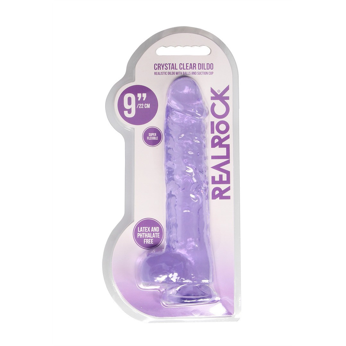 DILDO REALISTA COM TESTÍCULOS CRYSTAL CLEAR 9 /23 CM REALROCK 2