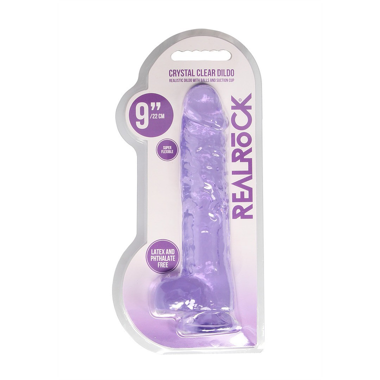 DILDO REALISTA COM TESTÍCULOS CRYSTAL CLEAR 9 /23 CM REALROCK 2