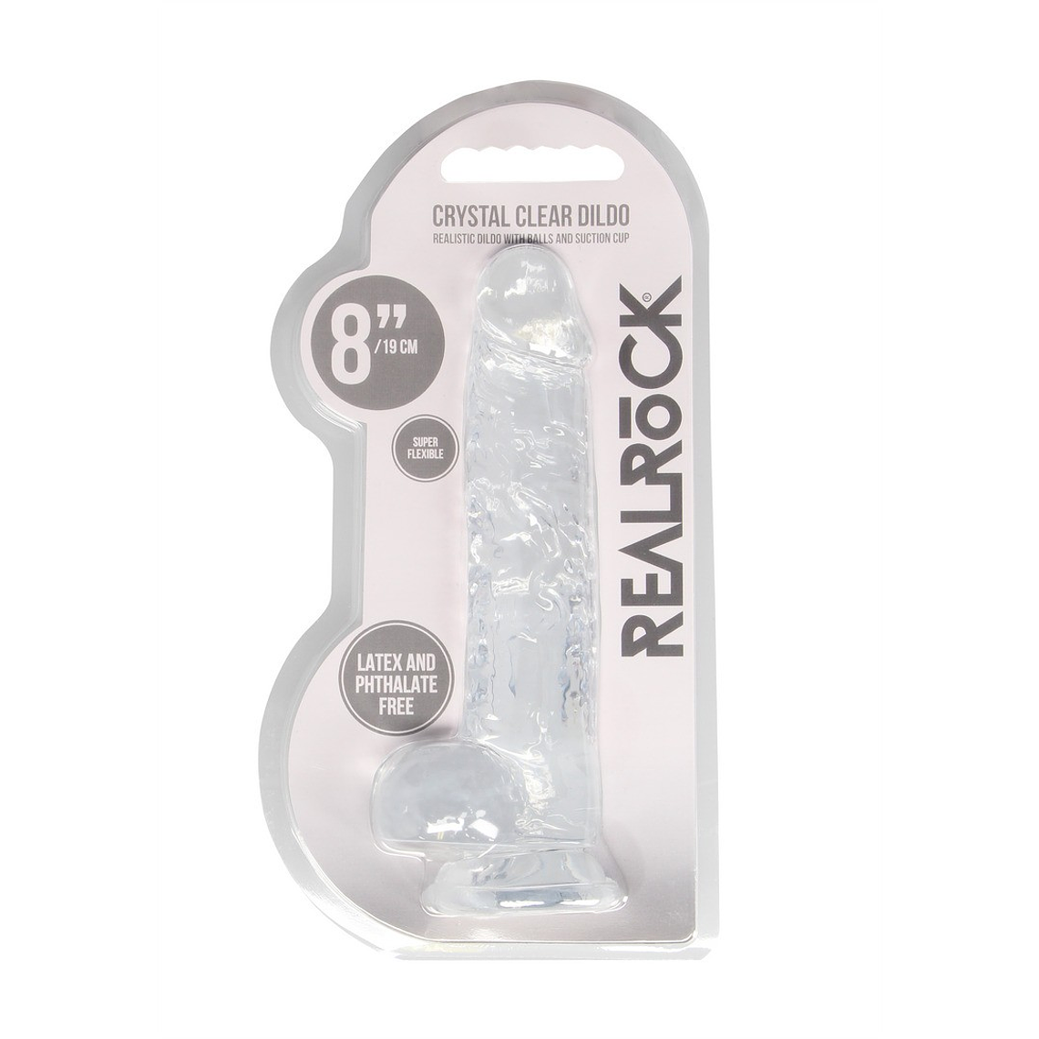 DILDO REALISTA COM TESTÍCULOS CRYSTAL CLEAR 8 /21CM REALROCK 2