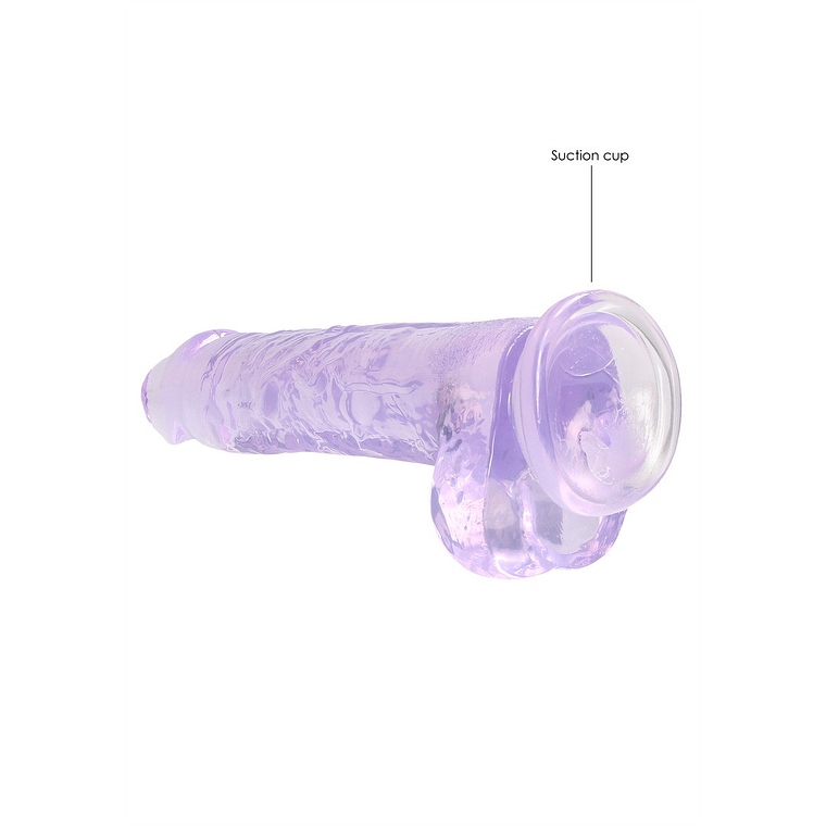 DILDO REALISTA COM TESTÍCULOS CRYSTAL CLEAR 8 /21CM ROXO REALROCK 5