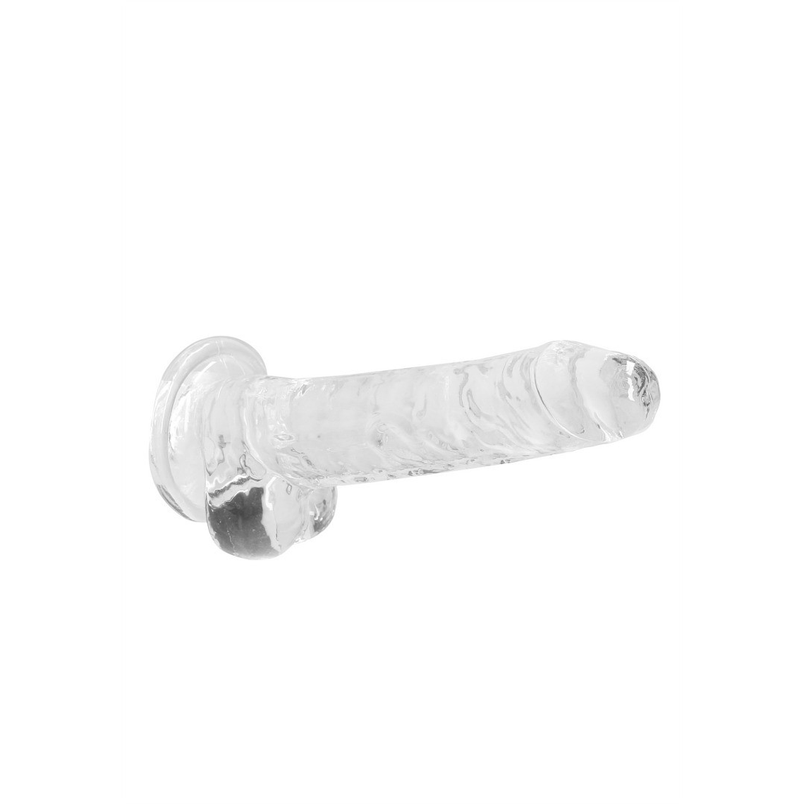 DILDO REALISTA COM TESTÍCULOS CRYSTAL CLEAR 7 /18 CM TRANSPARENTE REALROCK 4