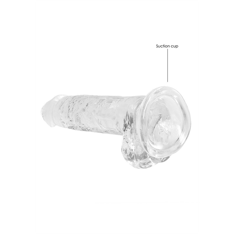 DILDO REALISTA COM TESTÍCULOS CRYSTAL CLEAR 7 /18 CM TRANSPARENTE REALROCK 5