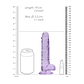 DILDO REALISTA COM TESTÍCULOS CRYSTAL CLEAR 7 /18 CM ROXO REALROCK - vignette 6