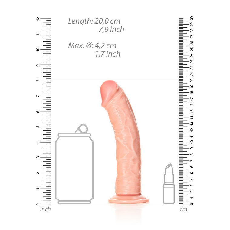 DILDO CURVED REALISTIC 7 /18 CM FLESH REALROCK 6