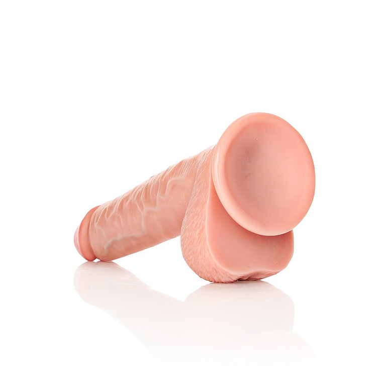 DILDO REALISTA COM TESTÍCULOS STRAIGHT 11 /28 CM FLESH REALROCK 5