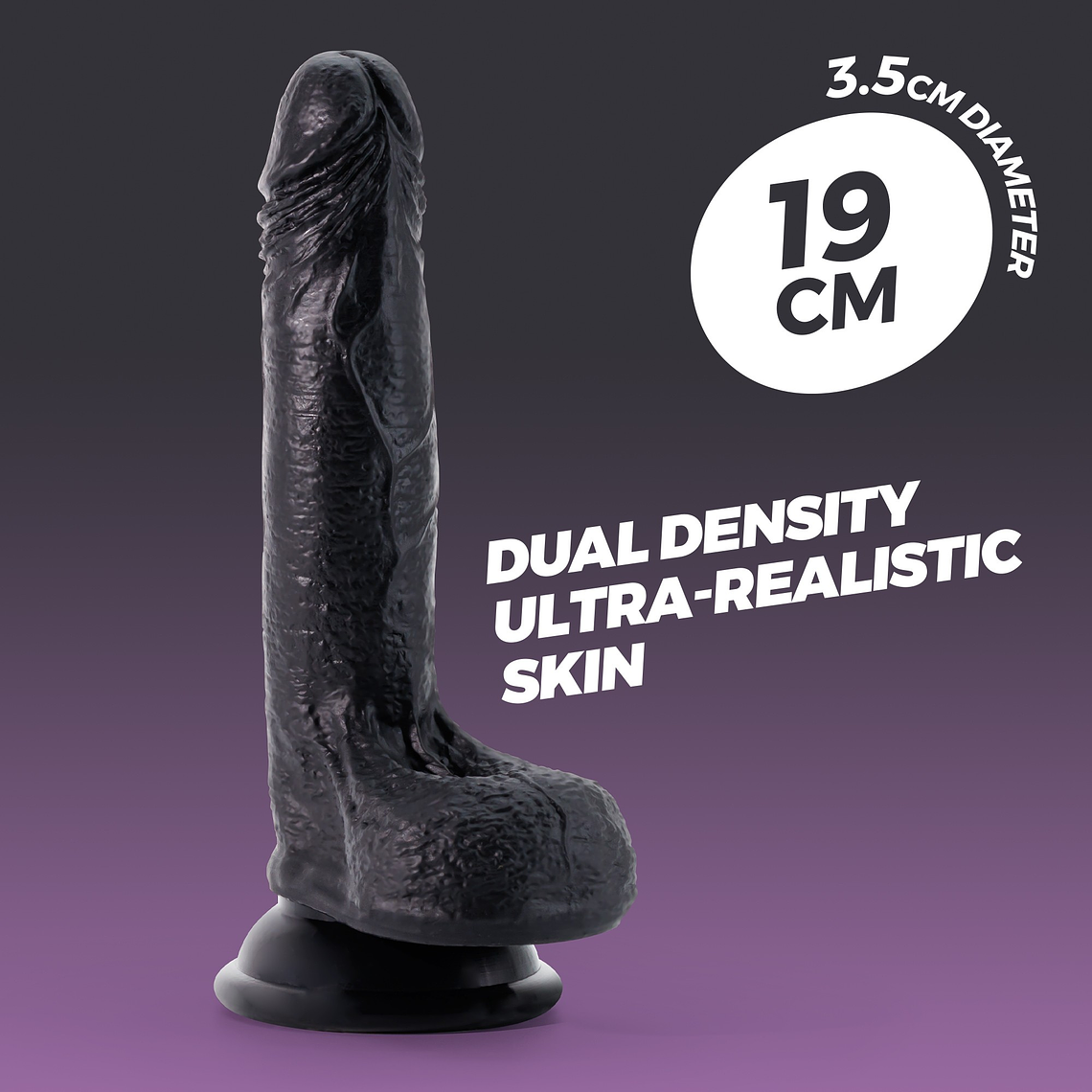 DILDO DE SILICONE LÍQUIDO INVIKTUS 7 CRUSHIOUS PRETO 1