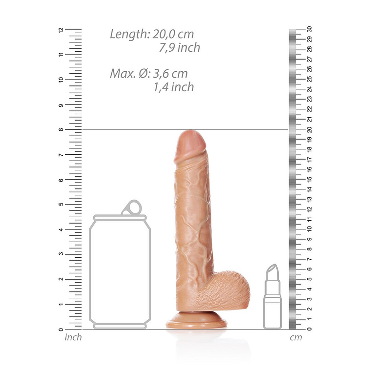 DILDO REALISTA COM TESTÍCULOS STRAIGHT 7 /18 CM REALROCK 6