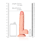 DILDO REALISTA COM TESTÍCULOS STRAIGHT 8 /20,5 CM FLESH REALROCK - Miniatura 6