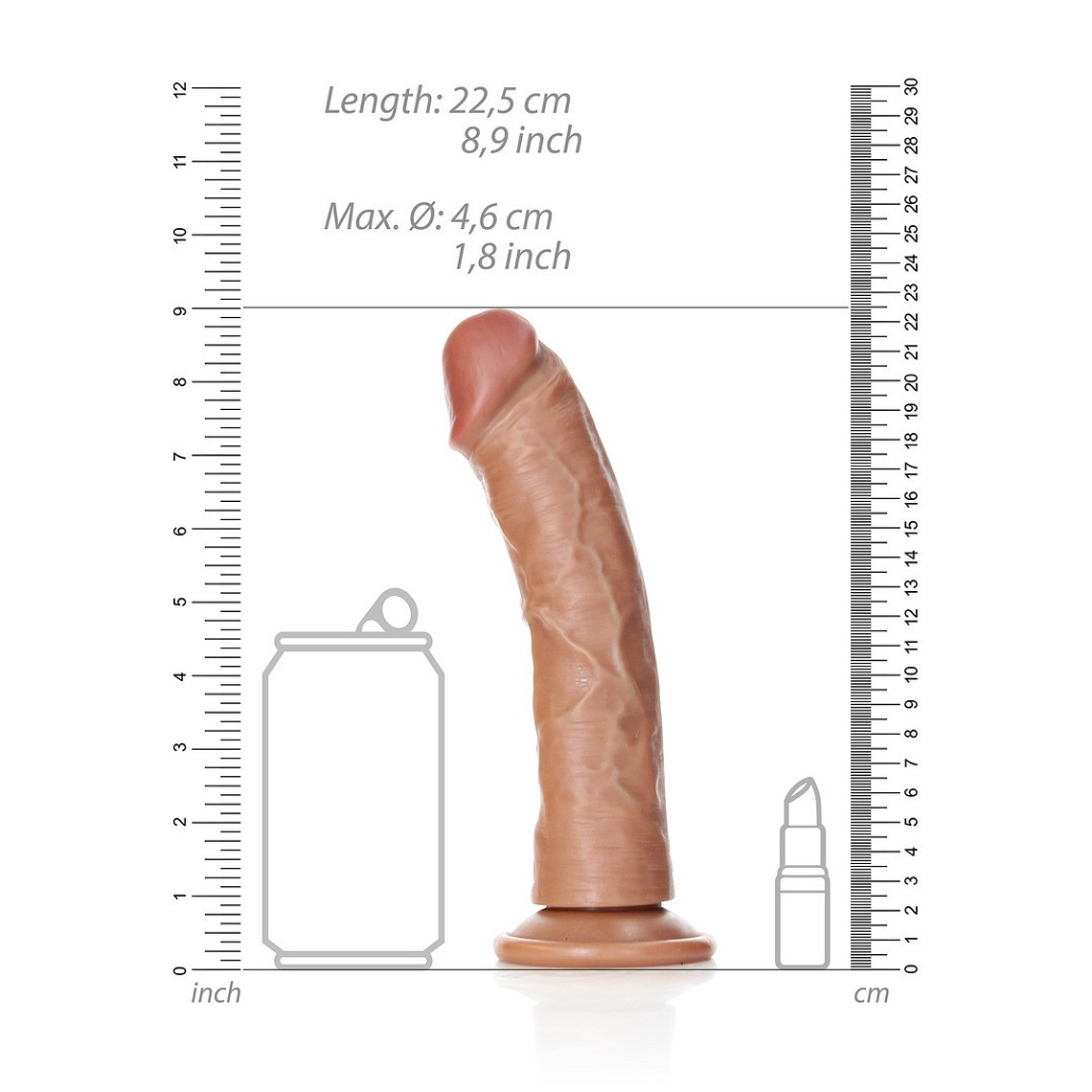 DILDO CURVED REALISTIC 8 /20,5 CM REALROCK 6