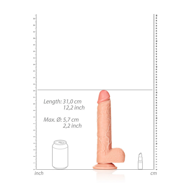 DILDO REALISTA COM TESTÍCULOS STRAIGHT 11 /28 CM FLESH REALROCK 6