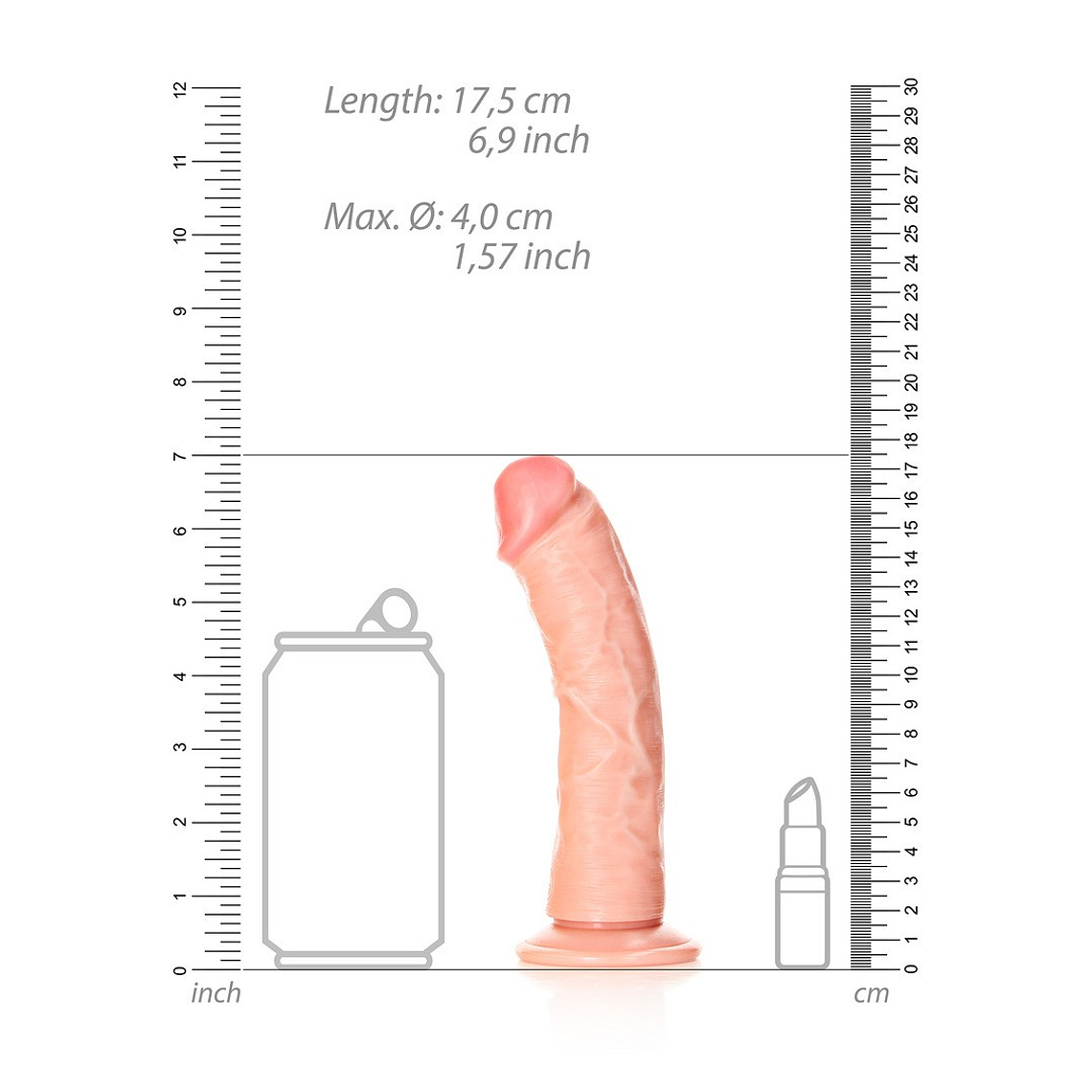DILDO CURVED REALISTIC 6 /15,5 CM FLESH REALROCK 6