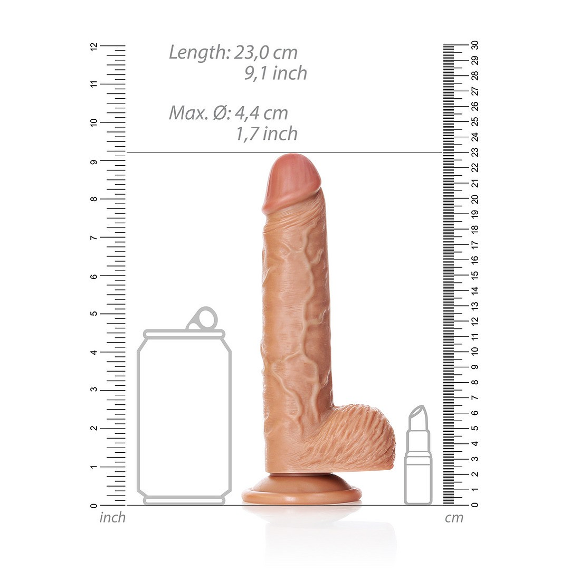 DILDO REALISTA COM TESTÍCULOS STRAIGHT 8 /20,5 CM REALROCK 6