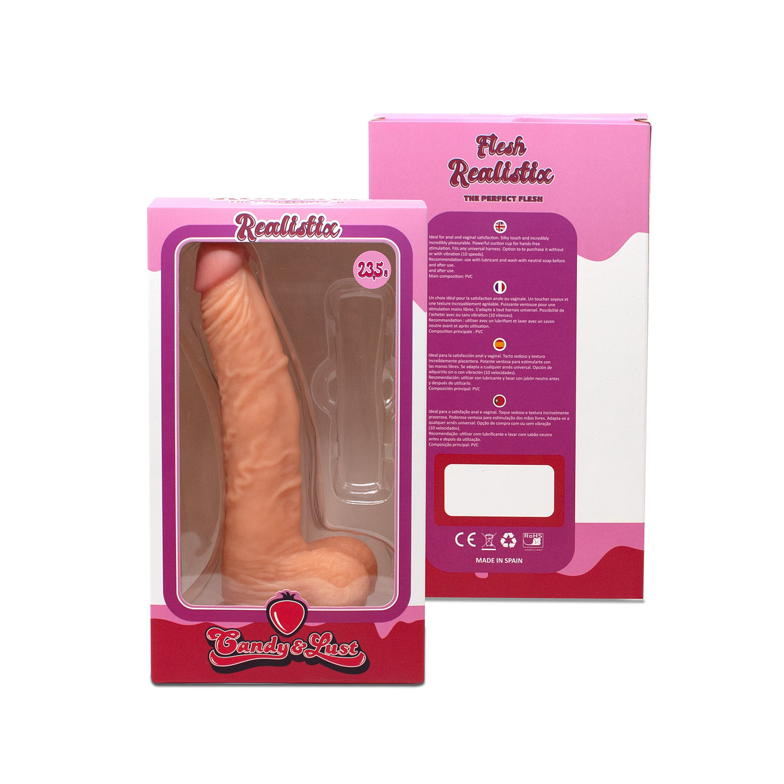 DILDO REALISTICO REALISTIX MOD.5 23,5CM CANDY LUST  4