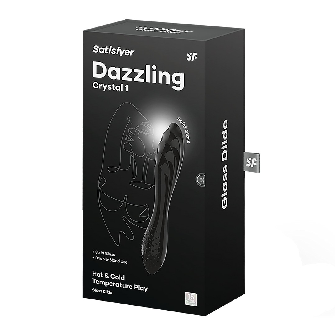 DILDO DE VIDRO DAZZLING CRYSTAL 1 PRETO SATISFYER 2