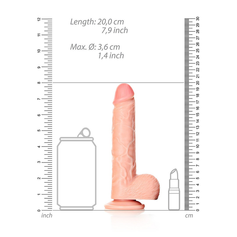 DILDO REALISTA COM TESTÍCULOS STRAIGHT 7 /18 CM FLESH REALROCK 6