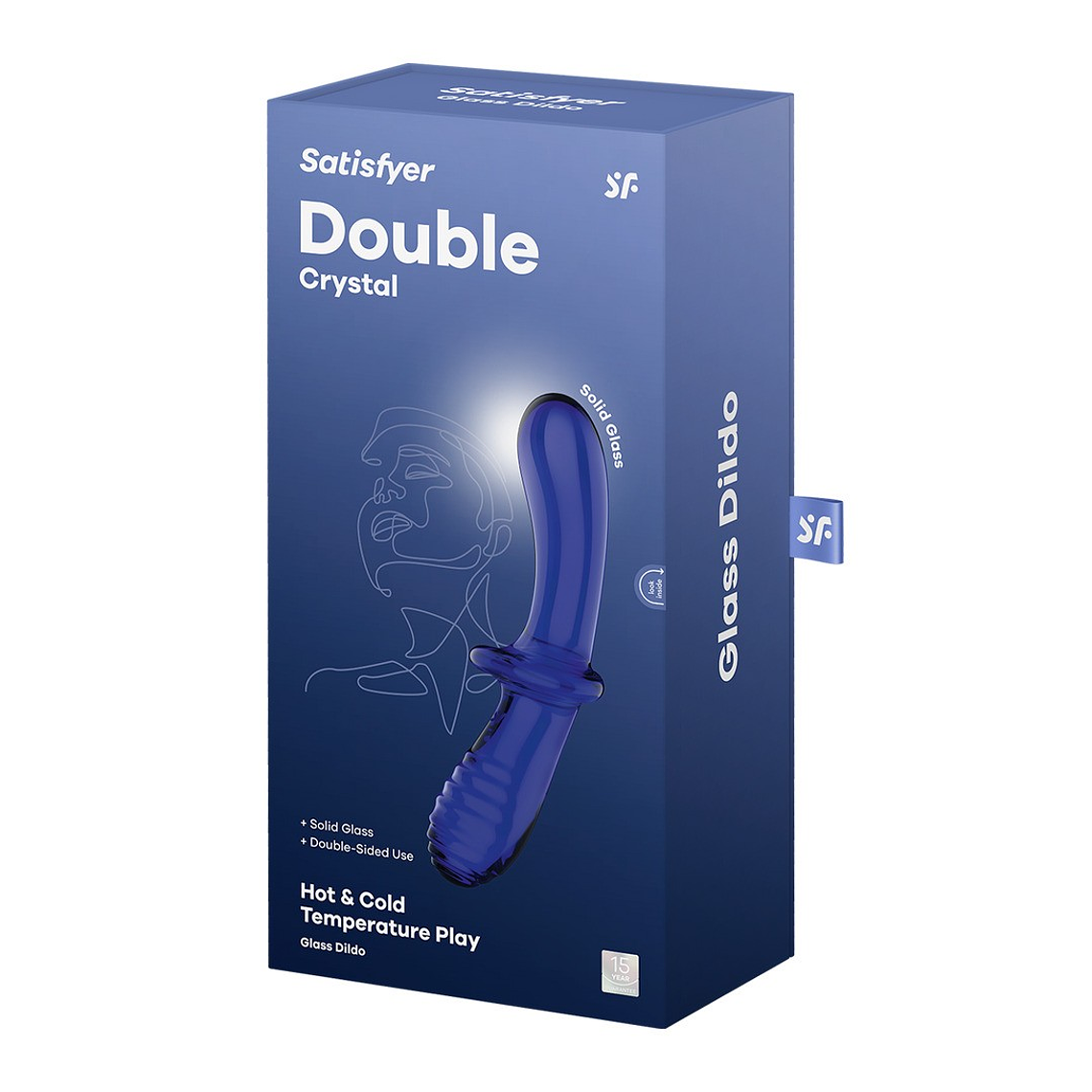 DILDO DE VIDRO DOUBLE CRYSTAL AZUL SATISFYER 2