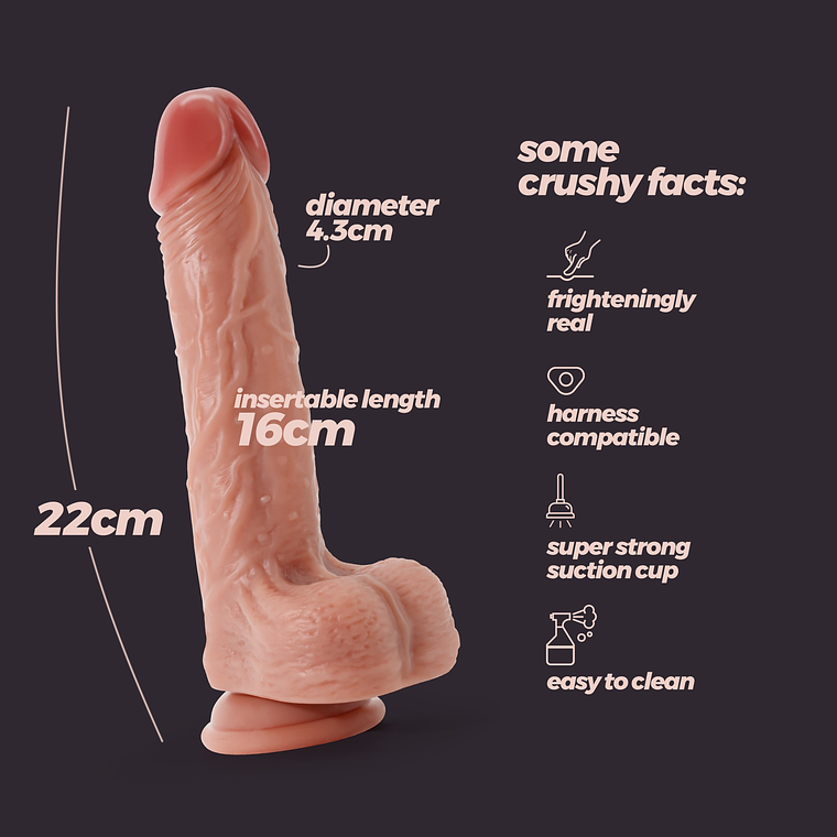DILDO DE SILICONE LÍQUIDO INVIKTUS 8,5 CRUSHIOUS PELE 8