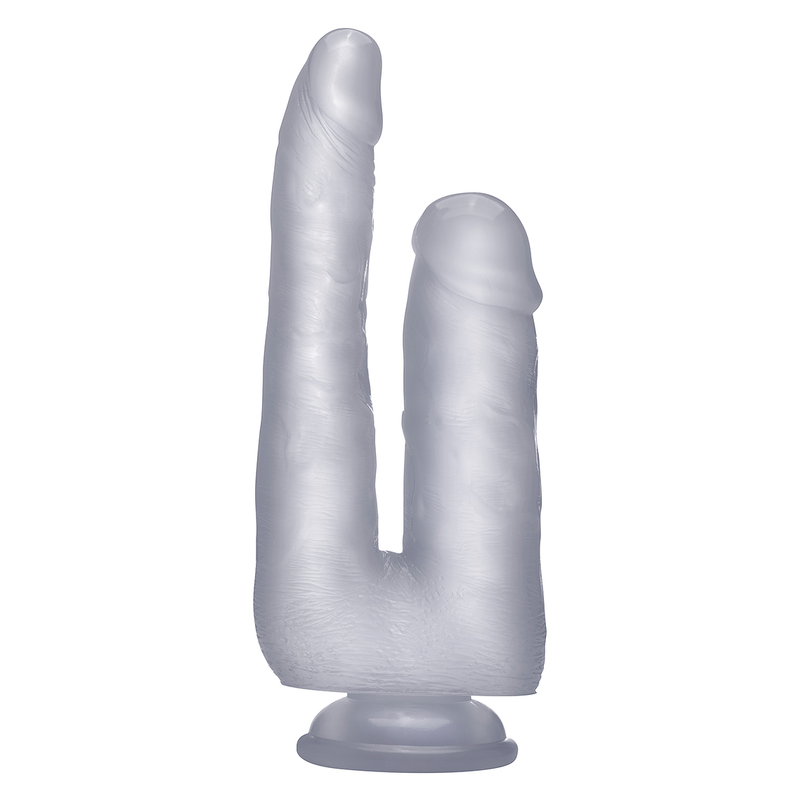 DILDO DUPLO REALÍSTICO REALROCK 9” TRANSPARENTE 1